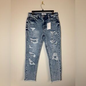 NWT KanCan Distressed Mom Jeans